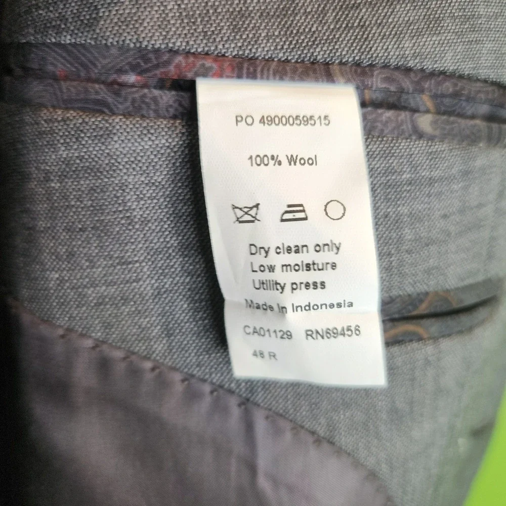 Lauren Ralph Lauren‎ Sport Coat Grey 100% Wool Classic Professional Blazer 48R